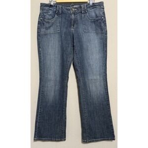 DKNY Women's Wide Leg Jeans Size 14 Blue Y2K Boho Hippie Peasant 34x31